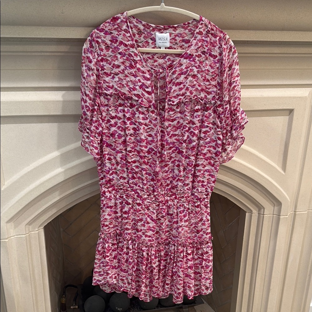 Pink and White Patterned Dress